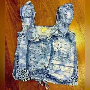 NEW American‎ Eagle Kids Girls Tank Top size 14 Large Handkerchief Design